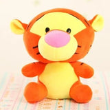Plush toy tiger with a pink nose.