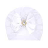 Shiny Rhinestone Bowknot Baby Turban - Soft Cotton Cap image 4