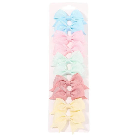 10Pc Cute Bowknot Clips Set for Girls - Handmade Hairpins image 11