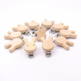 5PC Wooden Animal Pacifier Clips & Teethers Set image 0