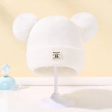 Warm Knitted Baby Beanie with Pom - Autumn/Winter, Solid Color image 1