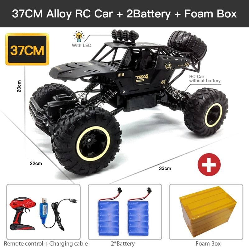 37CM Alloy RC Car with 2 Batteries and Foam Box on a white background