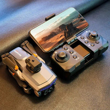 D6 drone remote phone holder and camera lens detail for live view flying and easy aerial framing.
