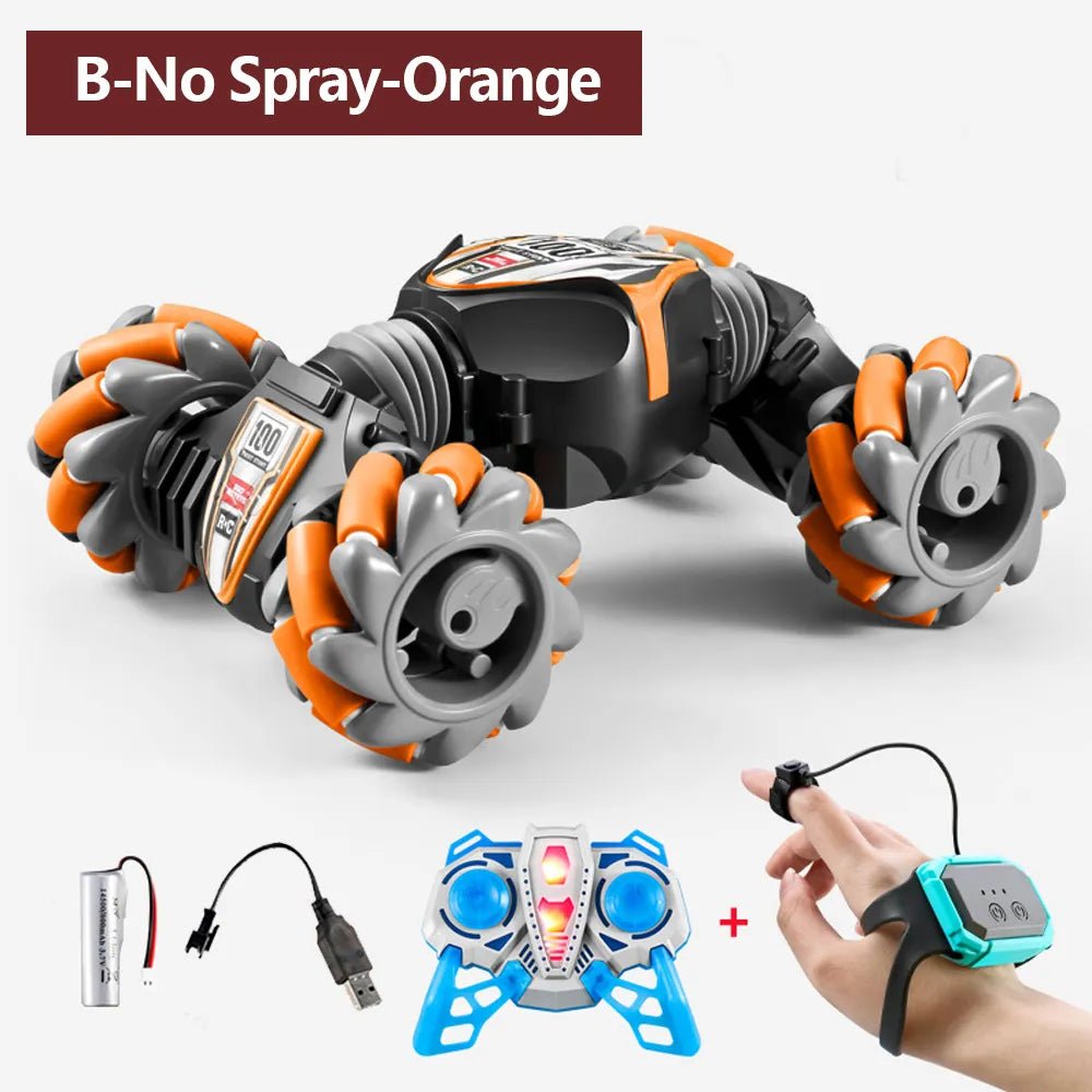 Gesture Sensing RC Stunt Car - 360° Drift, Spray, High Speed - B-No Spray-Orange image