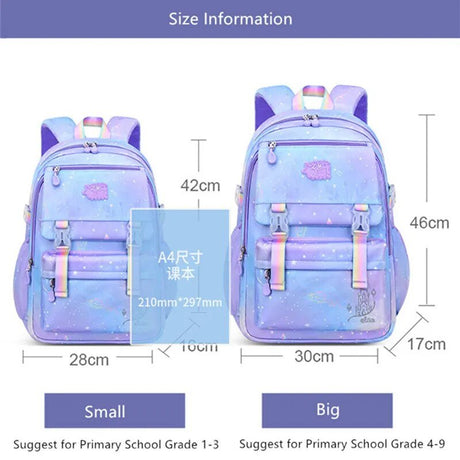 Cute Korean-Style Girls' Elementary School Backpack: Waterproof, Purple image 1