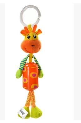 Plush giraffe toy with on a white background