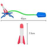 Toy rocket with measurement details on a white background