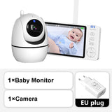 Baby monitor with camera and screen displaying a baby