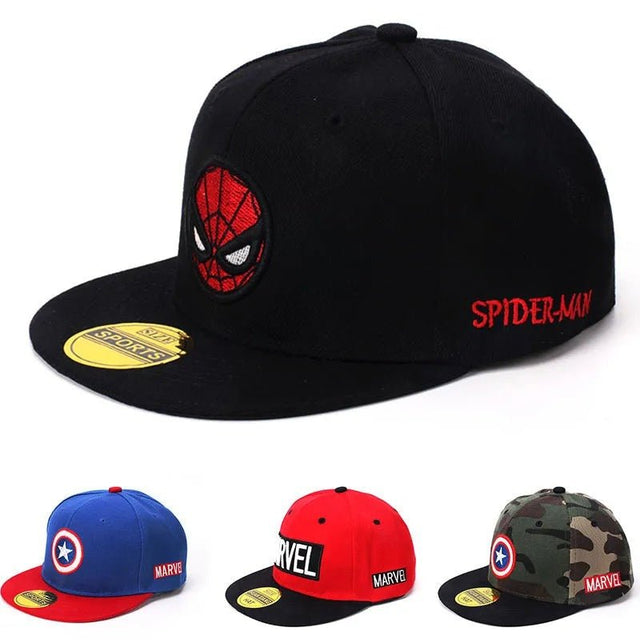 Black Spider-Man cap with Marvel logo 