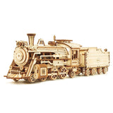 Wooden model of a steam locomotive 