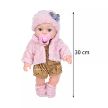 Unfinished 30cm reborn doll model with measurement detail for DIY painting, rooting and dress-up play.