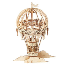 Wooden model of a hot air balloon.