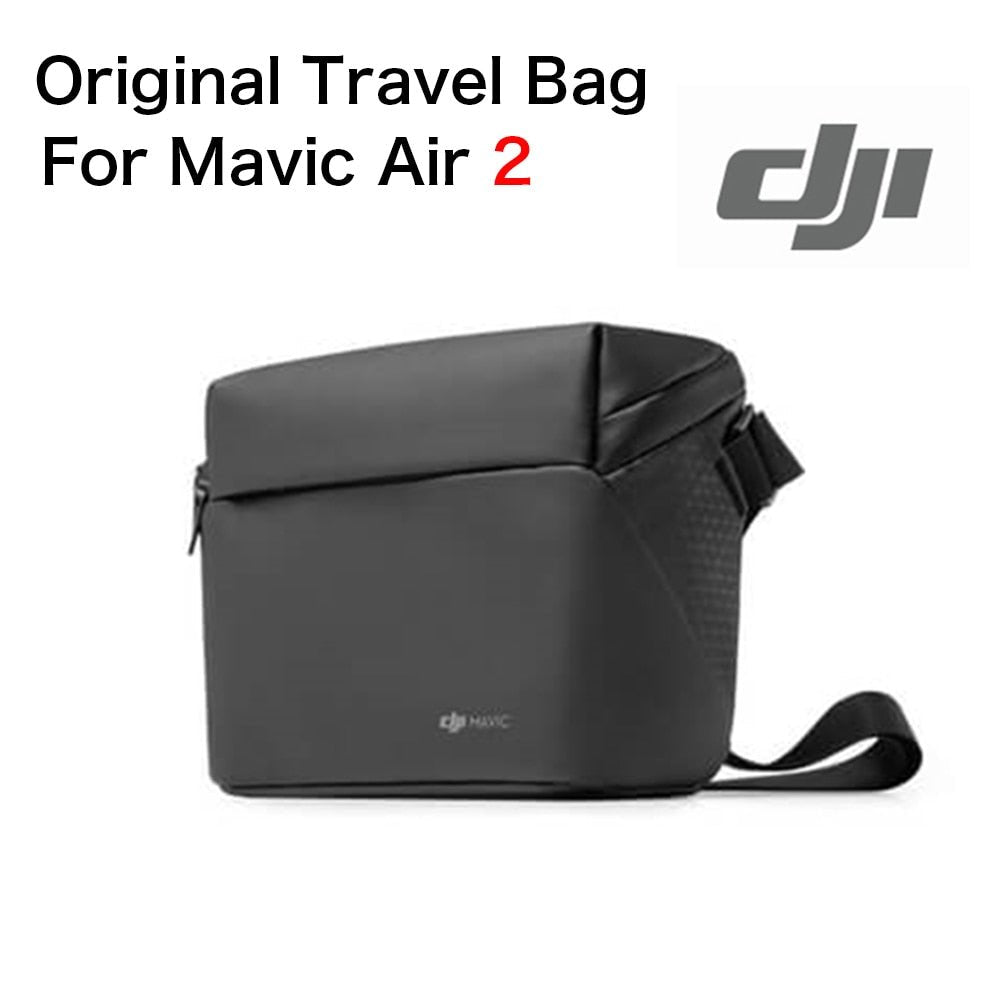 Black travel bag for Mavic Air 2 with DJI logo.