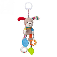 Soft Animal Handbell Rattle in dog character design with colourful rings for baby comfort and teething.