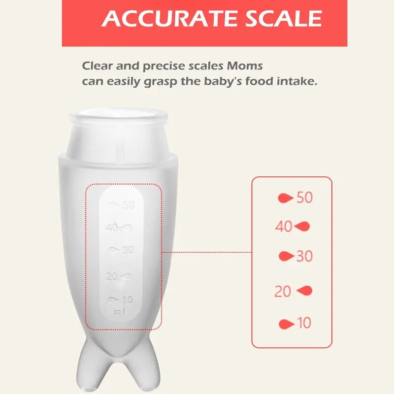 Dolphin silicone baby feeding bottle with accurate measurement scale for precise formula and milk feeding.