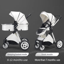 3-in-1 baby stroller shown in bassinet and seat configurations for newborn naps and toddler rides.