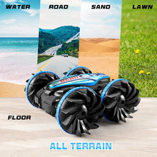 Dual-Mode Amphibious RC Stunt Vehicle wheel detail for water, road, sand, and lawn driving.