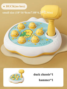 Duck pounding toy with yellow hammer, no box, small size 18 by 16 by 8 cm
