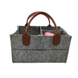 Foldable Cloth Storage Baby Large Size Diaper Caddy Changing Table Organiser Toy Storage Basket - dark gray 33-23-18cm image
