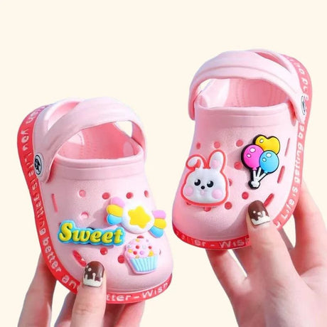 Summer Kids Hole Sandals - Anti-Skid Cartoon DIY Design image 0