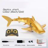 Smart RC Shark & Whale Spray Water Toy - Remote Control Fish Robot - G24-gold image