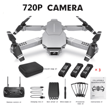 E68 collapsible quadcopter with its accessory layout for quick setup before backyard and park flying.