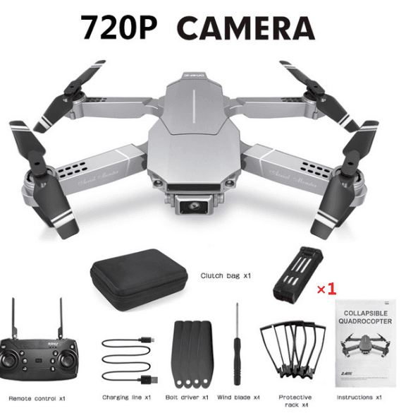 E68 mini drone kit shot with controller for buyers checking the flight package before ordering a gift.