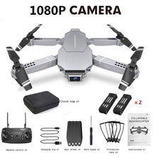 E68 quadcopter drone accessory overview from a second angle for shoppers comparing included flight gear.