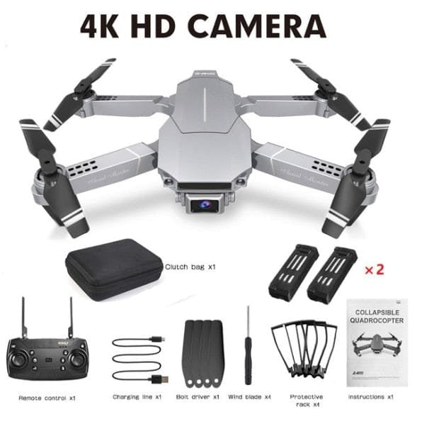 E68 RC quadcopter drone with a full accessory set so beginners can start flying and recording straight away.