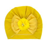 Shiny Rhinestone Bowknot Baby Turban - Soft Cotton Cap image 18