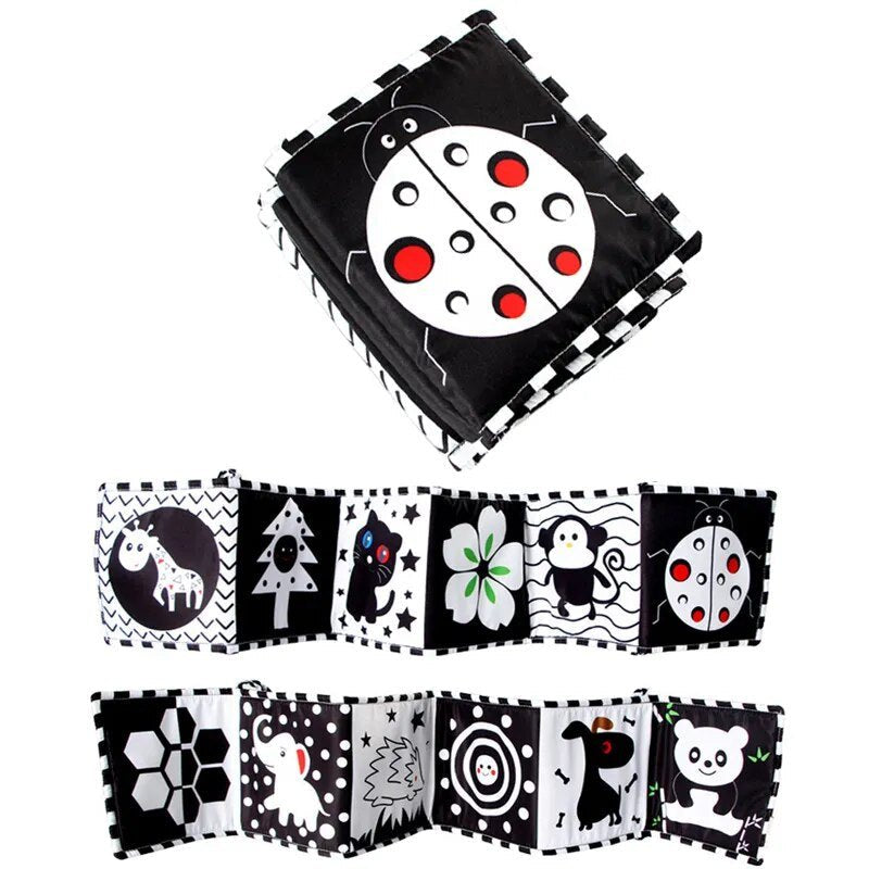 Black & White Contrast Cloth Book - Newborn Crib Bumper Toy - DD359 Ladybug image