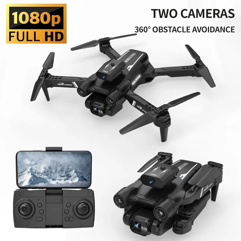 E88 4K Foldable RC Drone dual-camera edition paired with smartphone for live FPV video feed.