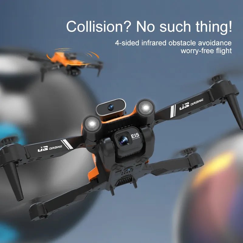 E88 4K Foldable RC Drone obstacle avoidance technology shown for safe indoor and outdoor flying.