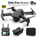 E88 Pro Drone 4K dual-camera quadcopter with remote control for outdoor flying and aerial photography.