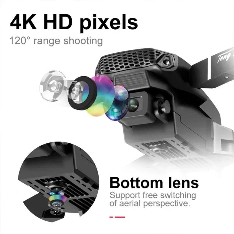 E88 Pro Drone 4K HD 120-degree wide-angle camera lens for detailed aerial photography and video recording.