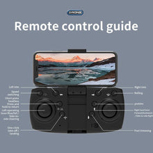 E88 Pro drone remote controller with labelled functions and phone holder for live view flying and easy piloting.