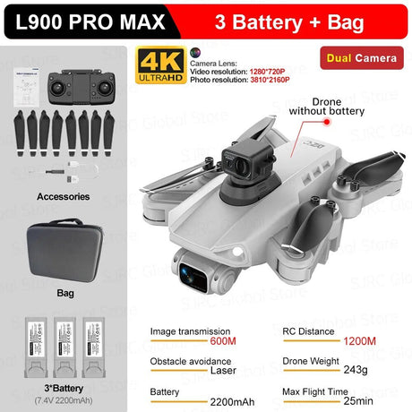 L900 Pro SE Max GPS Drone - 4K Camera, 5G Wifi FPV, Foldable RC Quadcopter image 7