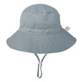 Gray bucket hat with a strap on a white background