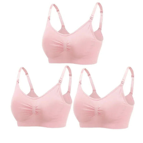 3pc Maternity Nursing Bra Set - Seamless, Breathable Cotton image 9