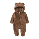 Cozy Bear-Themed Winter Jumpsuit for Newborns (0-12M) image