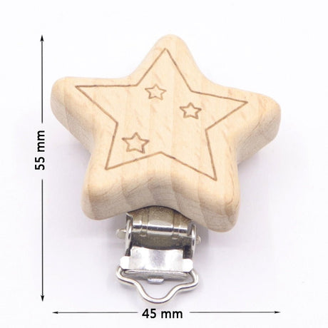 5PC Wooden Animal Pacifier Clips & Teethers Set image 25