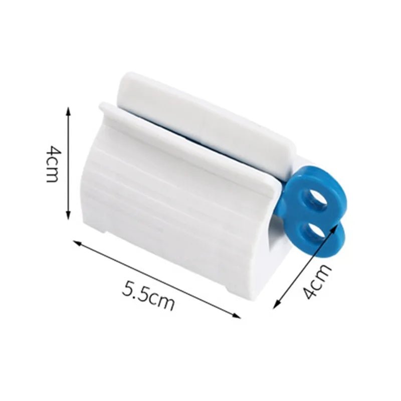 Measurement chart of a white plastic component with blue accents on a white background