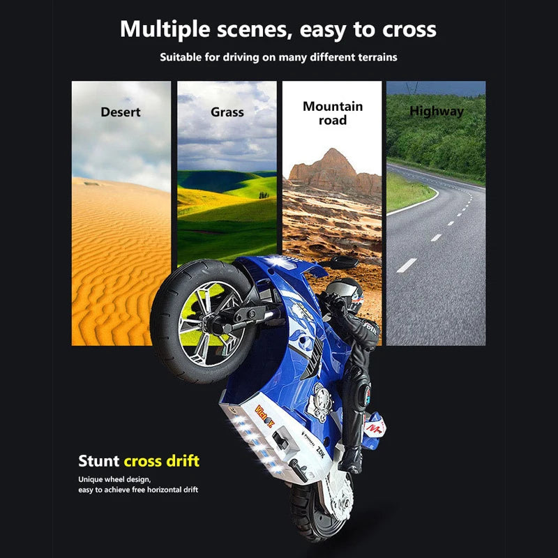 Promotional graphic for a motorcycle 