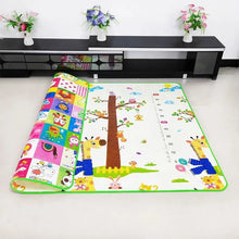 Eco-Friendly EPE baby crawling mat with colorful animal designs for safe indoor crawling practice.