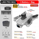 L900 Pro SE Max GPS Drone - 4K Camera, 5G Wifi FPV, Foldable RC Quadcopter - L900 Max Gray 3B CB image