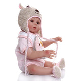 48CM Bebe Doll - Lifelike, Soft Silicone, Pink Dress, Bath Toy image 1