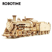 Wooden model train set by Robotime.