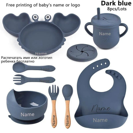 Personalized Baby Crab Plate Set with Suction Bowl image 13