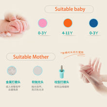 Electric baby nail trimmer age compatibility chart showing safe use for babies and mothers.