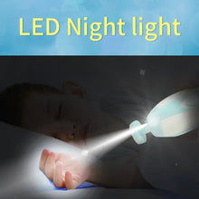Handheld electric baby nail trimmer designed for quiet, painless nail care during infant grooming routines.